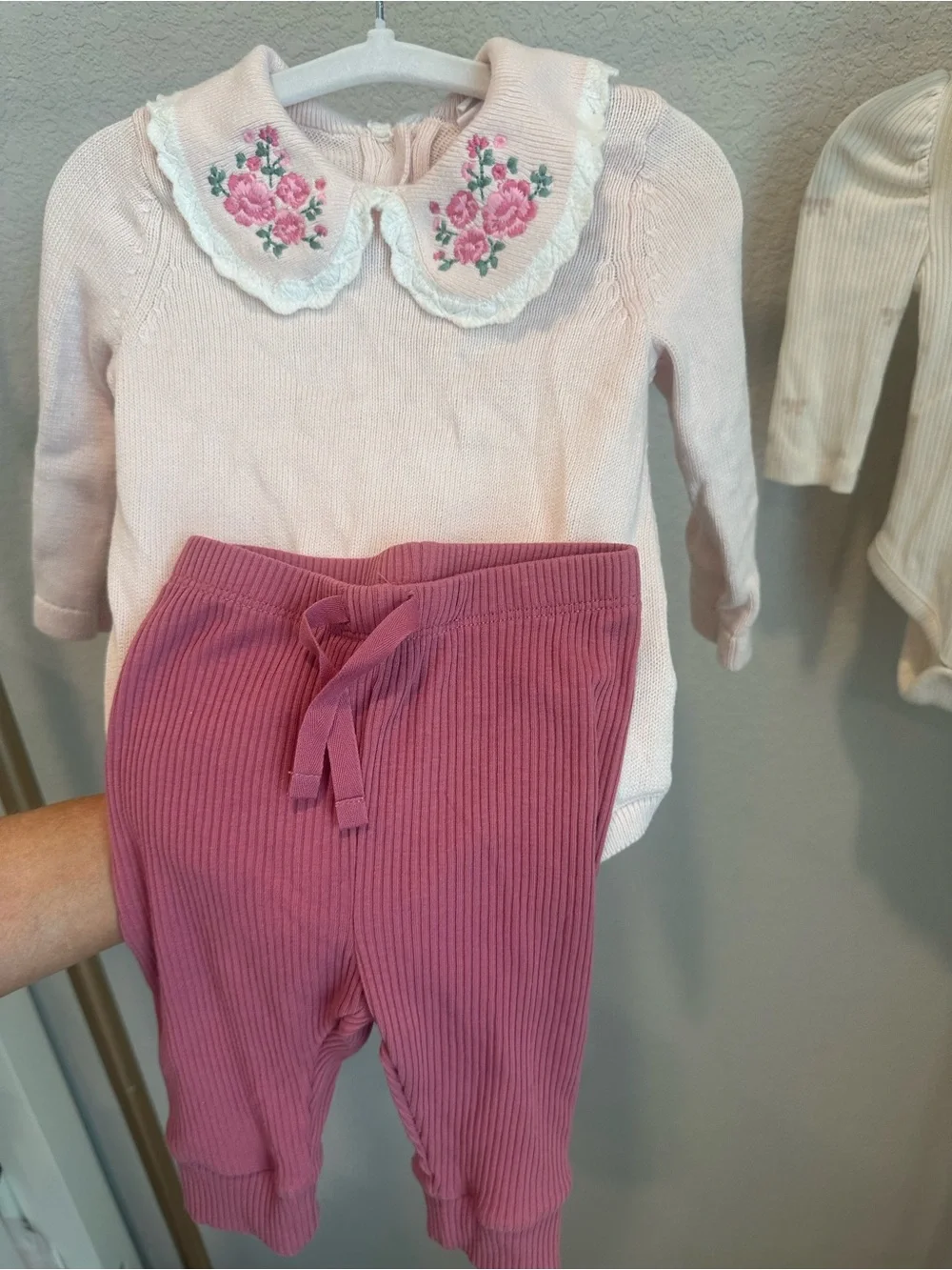 GAP drop! 2 Pink Embroidered Collar One-Piece sets! Never worn!